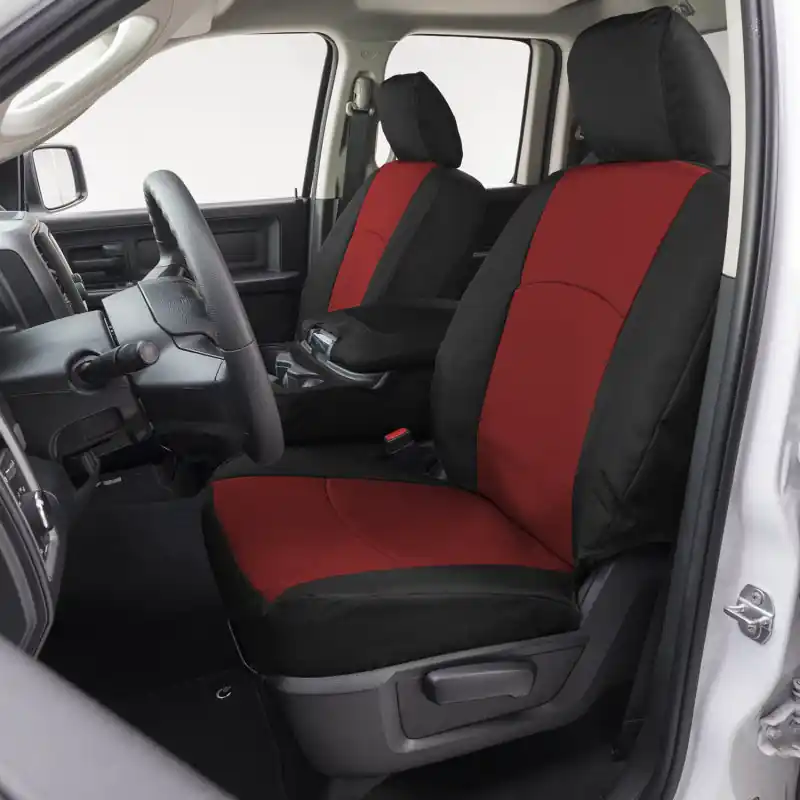 Covercraft Endura PrecisionFit Custom Second Row Seat Covers: Dodge Durango (11-24) / Jeep Grand Cherokee (11-21) / Grand Cherokee WK (22) - Red/Black Exclusive Offer