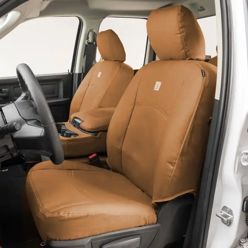 Direct From Factory Covercraft Carhartt PrecisionFit Custom Second Row Seat Covers (REAR): Fits Most Ram 1500 Models (2019-2026) - Brown