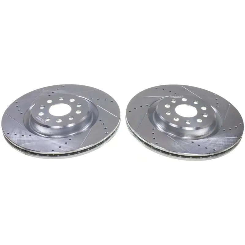 PowerStop Drilled & Slotted Zinc Plated Rotor Pair (FRONT): Jeep Grand Cherokee (2022-2026) Special Discount