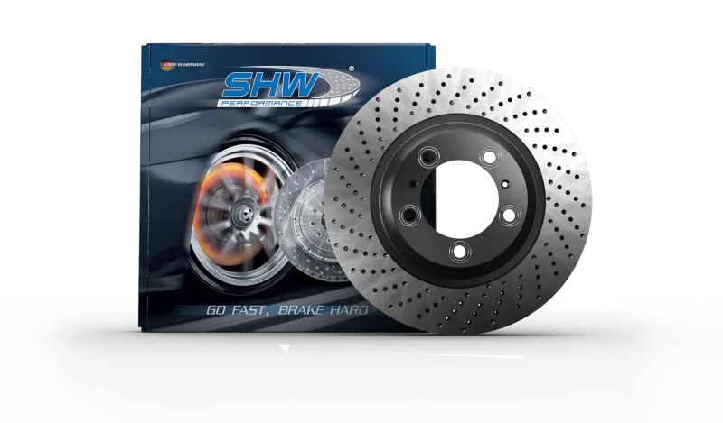 Limited Edition SHW 17-19 Porsche 911 Carrera 3.0L w/o Ceramics Right Front Cross-Drill MB Brake Rotor (9P1615302A)