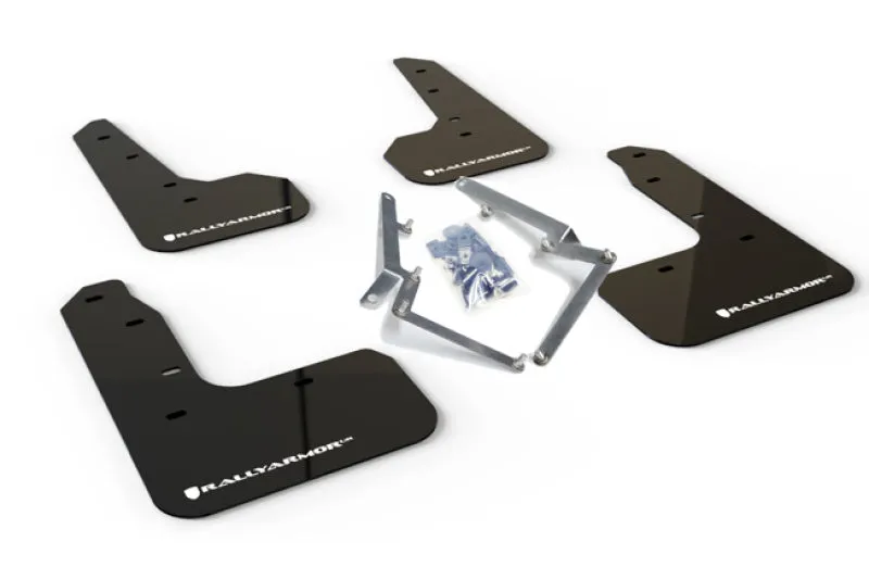 Price Drop Rally Armor 17-21 Honda Civic Sport/Sport Touring Black UR Mud Flap w/White Logo