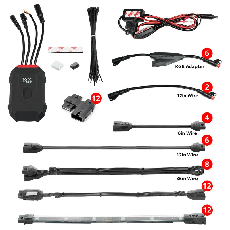 XK Glow Addressable LED Motorcycle Accent Light Kits Advanced XKalpha App Controlled Exclusive
