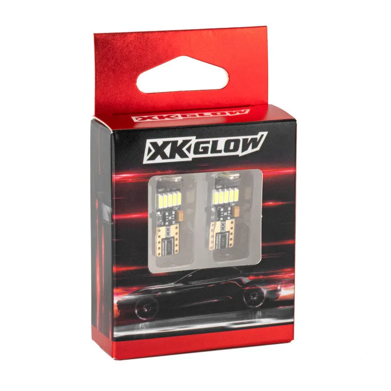 Top Pick XK Glow White T10 194 Error Free Ultra Bright LED Bulb 2pc Set w/ Built-in Canbus