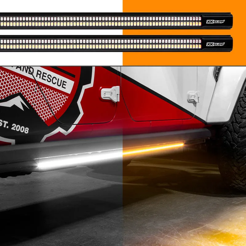 Special Discount XK Glow Jeep & Truck Running Board Light w/ Turn Signal 2x60in White + Amber