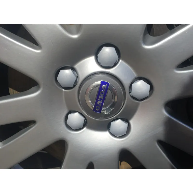 Genuine Volvo Wheel Bolt Cover Kit, Silver Authentic