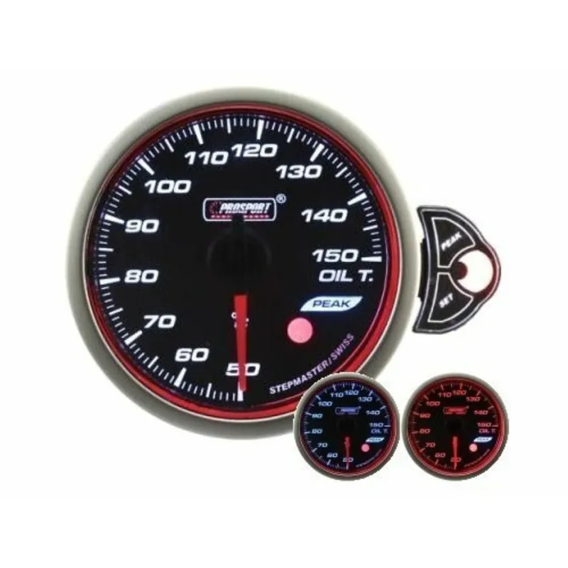 Last Chance Prosport 52mm Halo Oil Temp Gauge, Amber/White/Blue