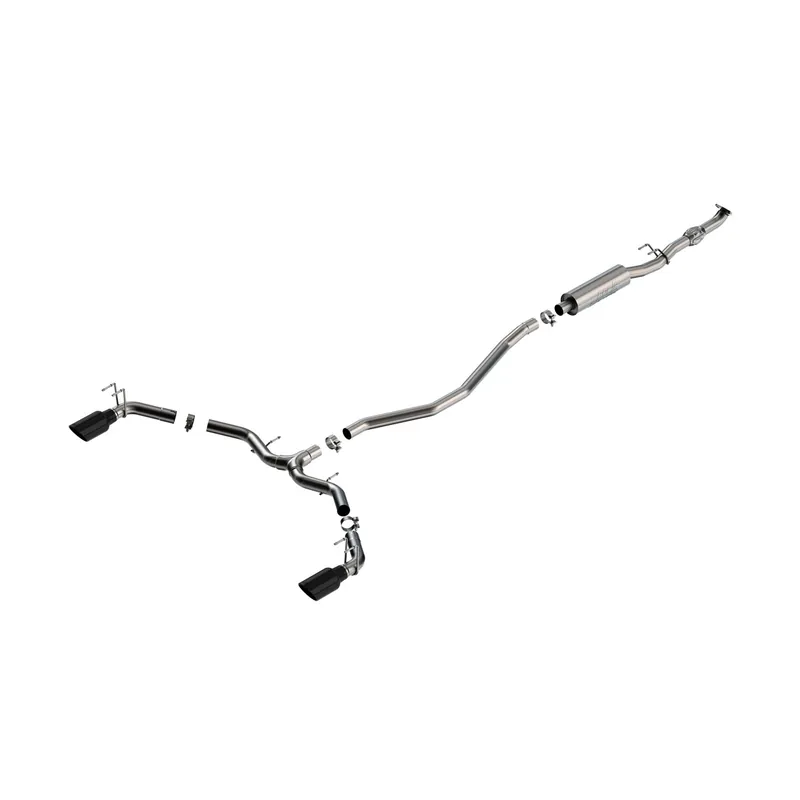 Certified Borla 140922BC S-Type Cat-Back, 22-23 Civic Si / 23 Integra 1.5L I4 MT FWD 4DR, 2.5in, Blk Chrome Tips