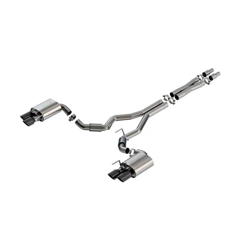 Borla 140962BC S-Type Cat-Back Exhaust, Ford Mustang GT 5.0L V8 2024, Active Exhaust, Black Chrome Tips Same Day Shipping