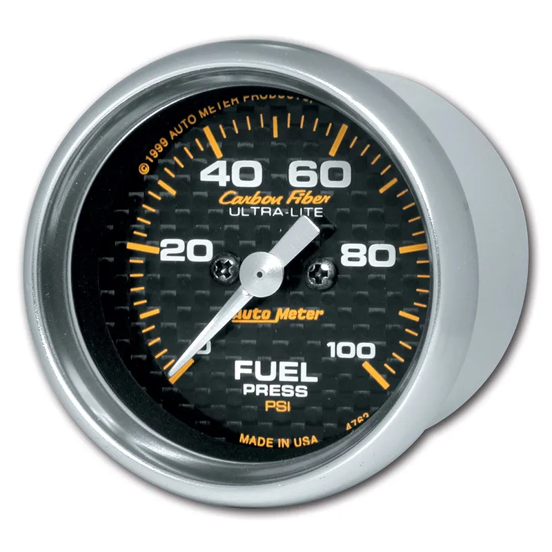 Latest Autometer Carbon Fiber Fuel Pressure Gauge Electrical 52mm - Universal