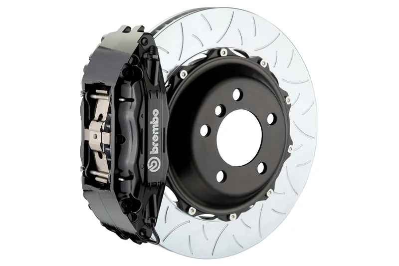 Luxury Brembo GT Systems 4 Piston Front Big Brake Kit Black Slotted Rotors - 2008-2021 Subaru WRX